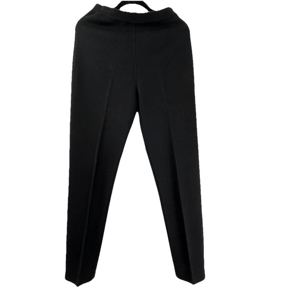 Essential Elements Black Knit Pants XS Wool Blend Stretch Pull On Slim Fit